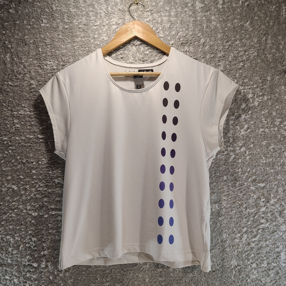 JAMIE SADOCK Women Medium Top Polyester White Short Sleeve
